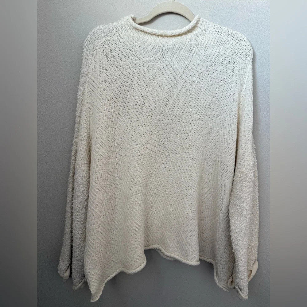 Free People Cuddle Up Pull Over Oversized Ivory Sweater Size S - Picture 7 of 13